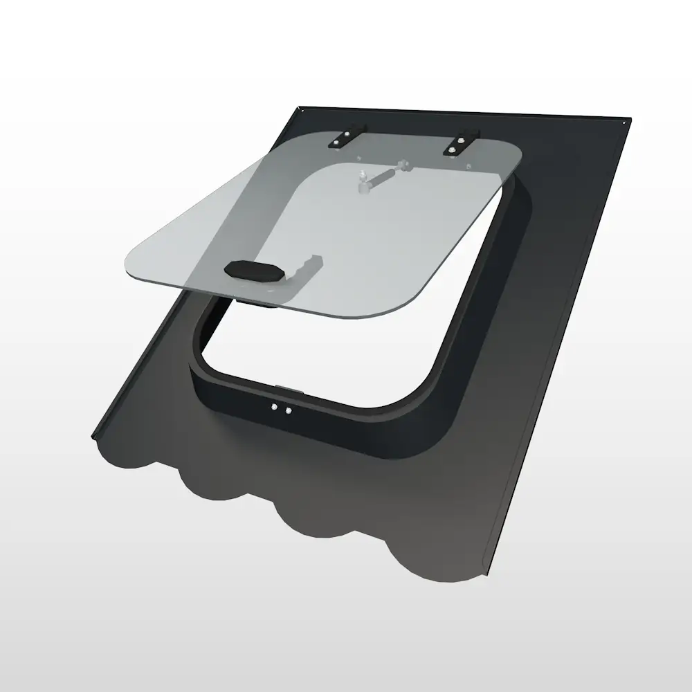 antrasit-ral-7016-perspektif__ Shingle Çatı Uyumlu Çatı Çıkış Kapağı - Antrasit (Ral 7016) - Görsel 1