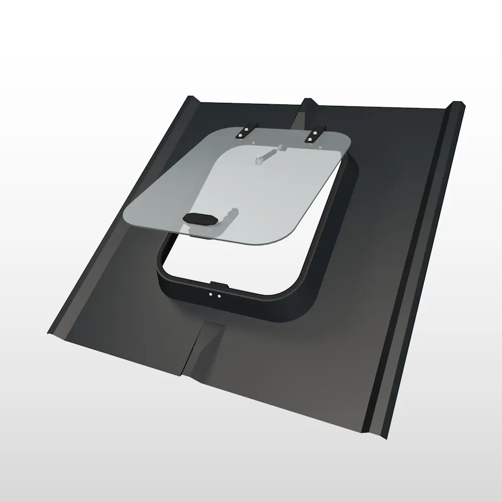 antrasit-ral-7016-perspektif__ Sandviç Panel Çatı Uyumlu Çatı Çıkış Kapağı - Antrasit (Ral 7016) - Görsel 1