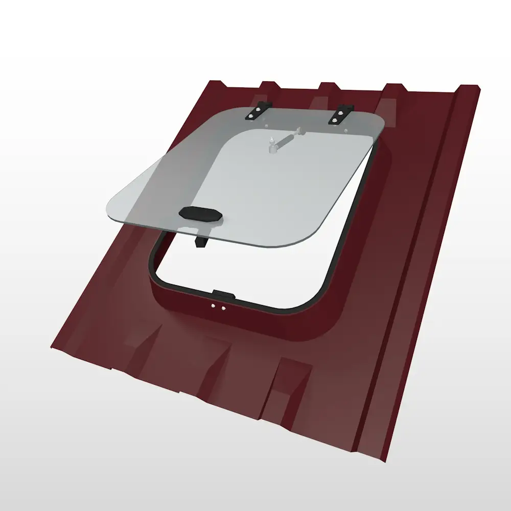 bordo-ral-3004-perspektif__ Trapez Çatı Uyumlu Çatı Çıkış Kapağı-Bordo(Ral 3004) - Görsel 1